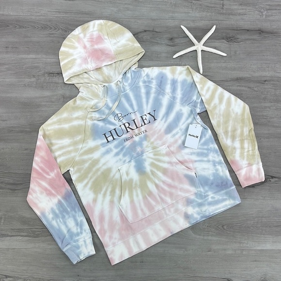 🔆HURLEY🔆 IVY TIE DYE EASY RAGLAN HOODIE - Picture 2 of 15